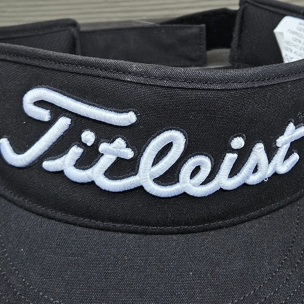 Titleist x Footjoy Players Classic Visor Black White Embroidered Velcro Back OS